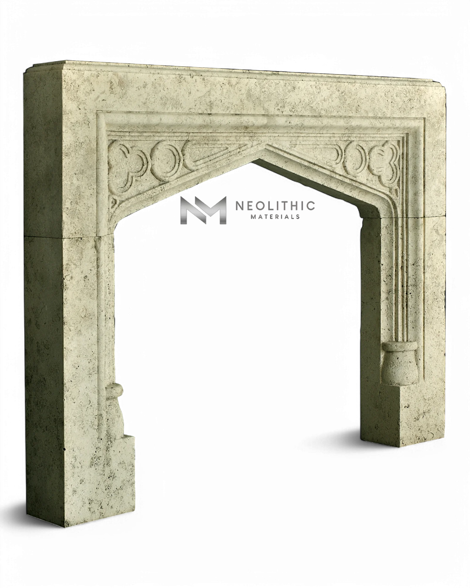 Limestone Fireplace Mantel - Image 2